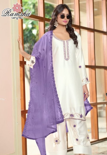 R 1708 By Ramsha New Colors Satin Farshi Salwar Kameez
